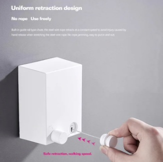 Hot Retractable Indoor And Outdoor Clothes Wall Hanger Magic Drying Rack Balcony Bathroom Invisible Clothesline Wire Rope,drying String For Home Balcony Room Color